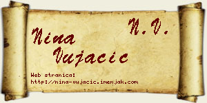 Nina Vujačić vizit kartica